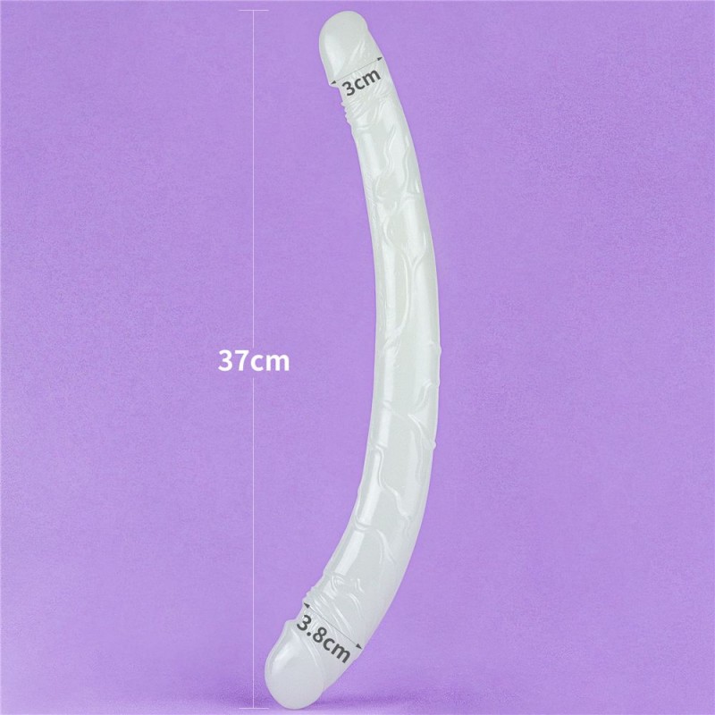 Lovetoy 14" Lumino Play Double Dildo - Clear