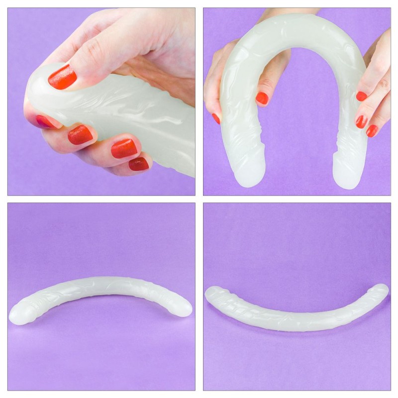 Lovetoy 14" Lumino Play Double Dildo - Clear