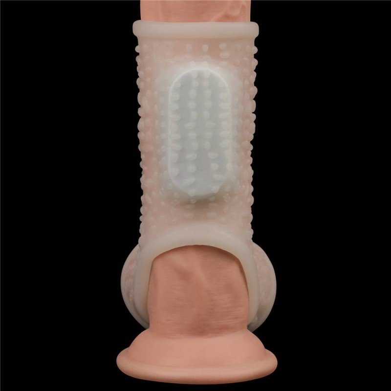 Lovetoy Knights Drip Vibro Scrotum Ring - White