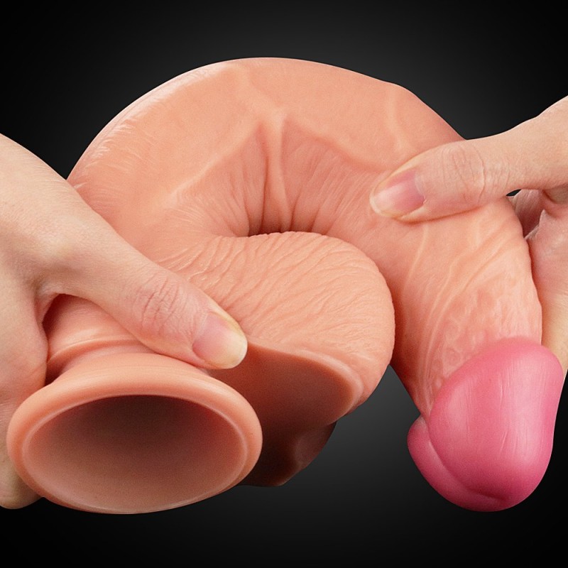 Lovetoy 10" Dual Layer Silicone Cock - Flesh