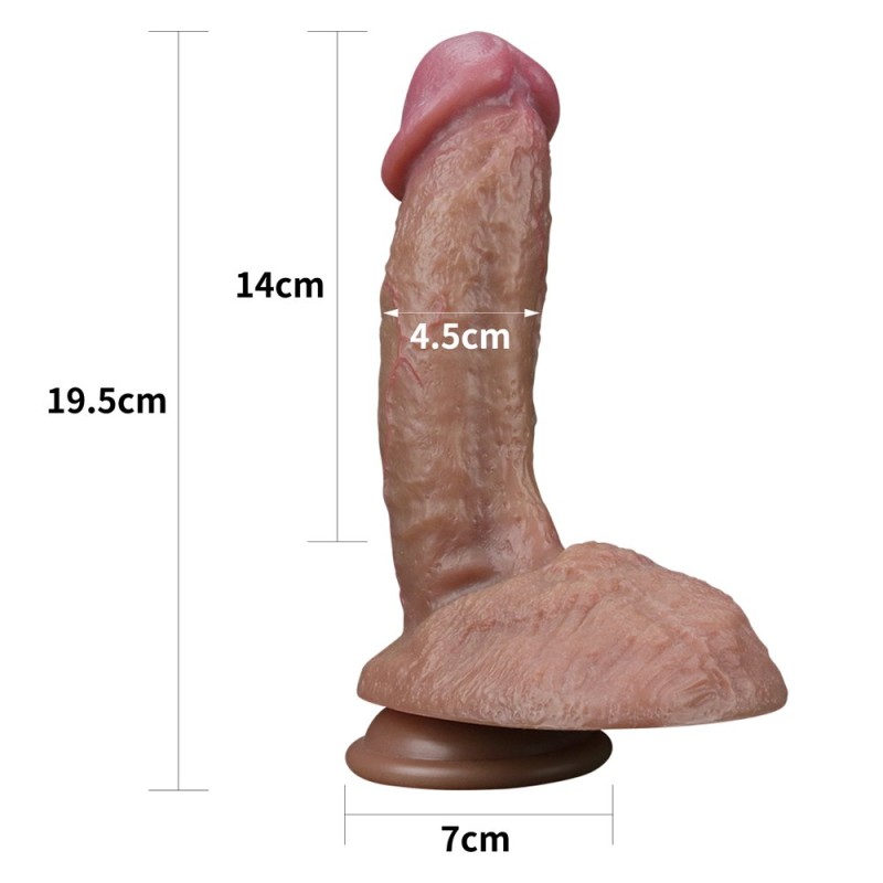 Lovetoy 7.5'' Dual Layered Platinum Silicone Cock