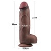 Lovetoy 12" XXL Dual Layered Cock - Brown