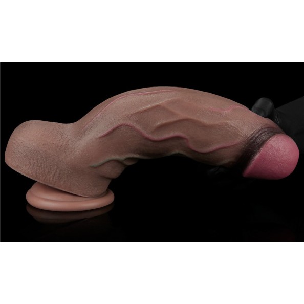 Lovetoy 12" XXL Dual Layered Cock - Brown
