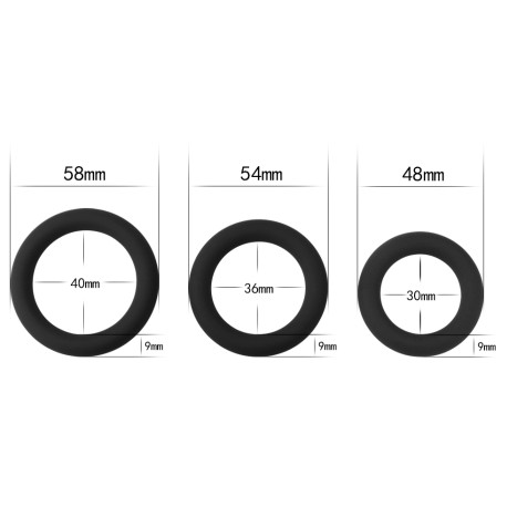Lovetoy Power Plus Snug Rings - Black