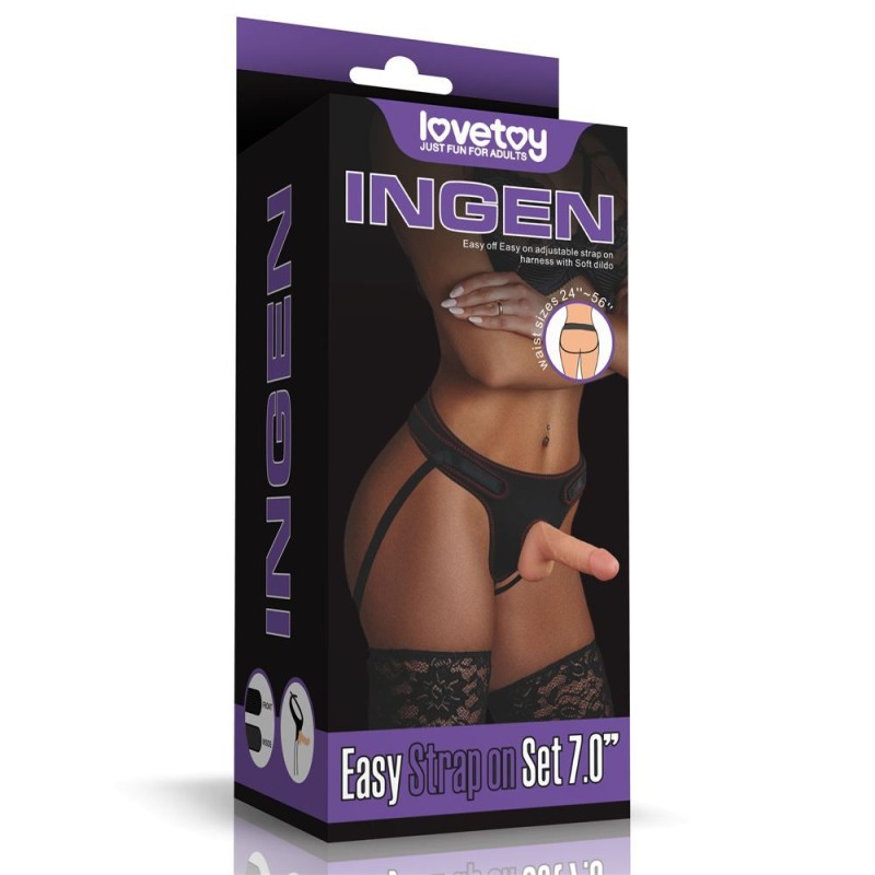 Lovetoy Easy Strapon Set w Balls 7'' - Flesh