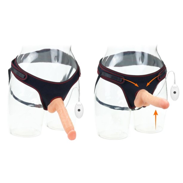 Lovetoy 7.5" Vibro Easy Strapon Set w Balls