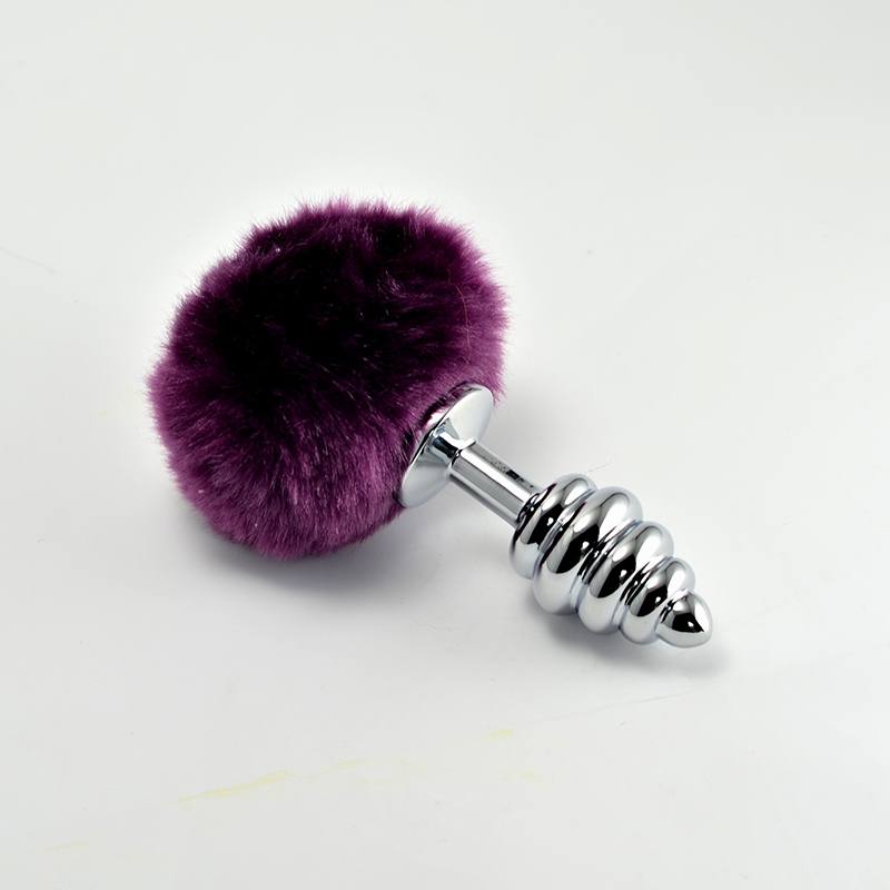 Lovetoy Spiral Pompon Metal Plug - Purple