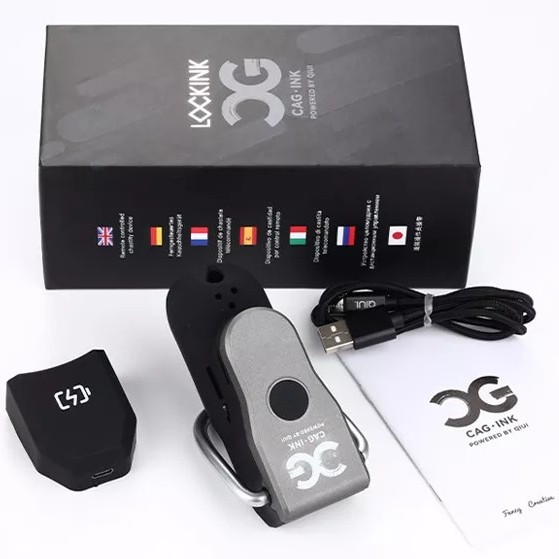 QIUI APP Controlled Chastity Device L - Black