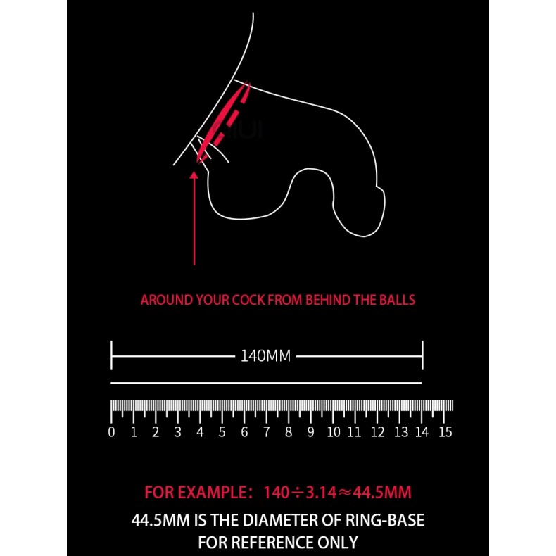 QIUI APP Controlled Chastity Device L - Black