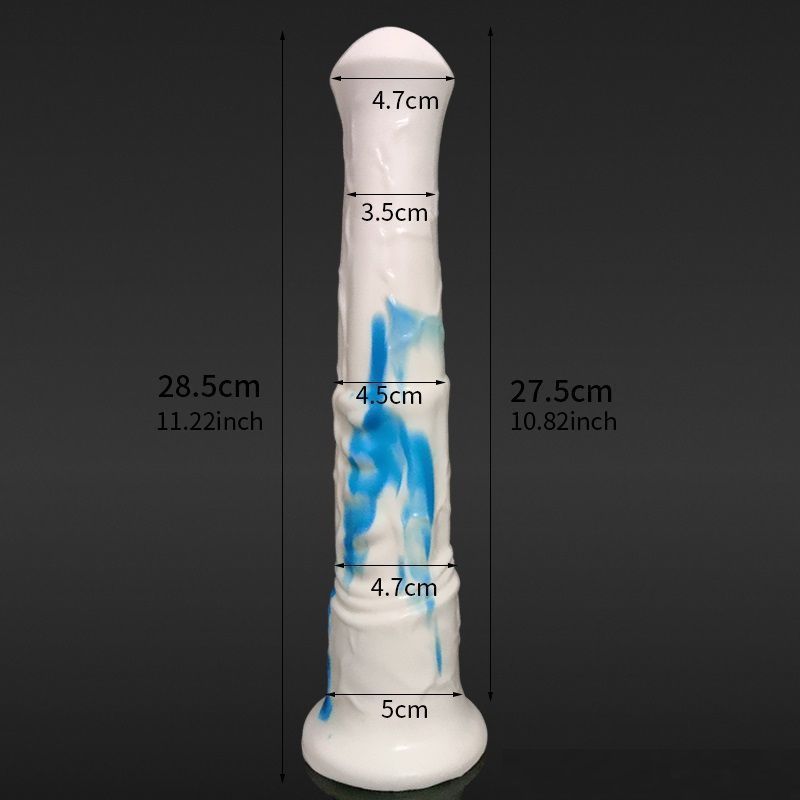 FAAK Horse Long Dildo - White/Blue