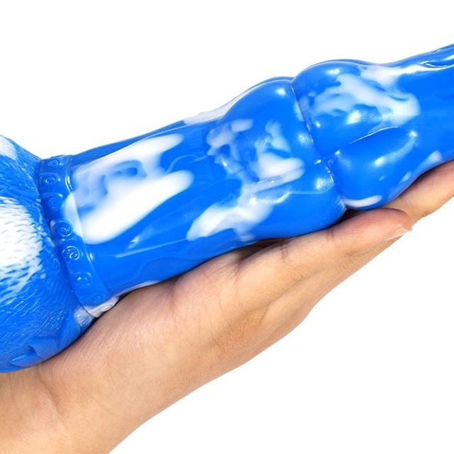 FAAK Mythical Beast Gluttony Dildo - Blue/White