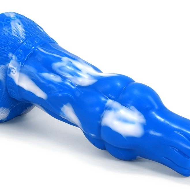 FAAK Mythical Beast Gluttony Dildo - Blue/White