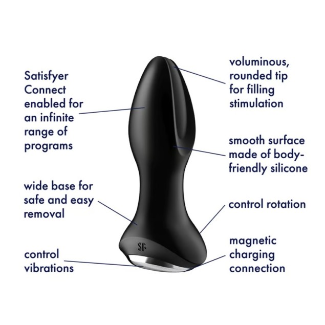 Satisfyer Rotator Vibro Plug 2 Plus - Black