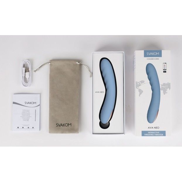 SVAKOM Ava Neo Interactive Thrusting Vibrator - Cornflower Blue