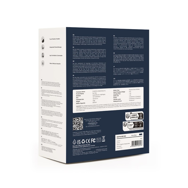 SVAKOM Iker Neo Interactive Prostate Perineum Vibrator - Navy Blue