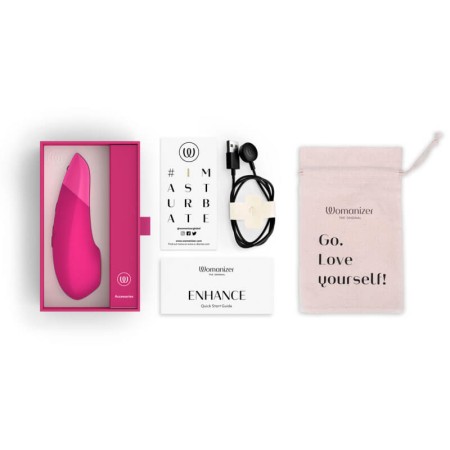 Womanizer Enhance Pleasure Air & Deep Vibration Clit Stimulator - Vibrant Pink