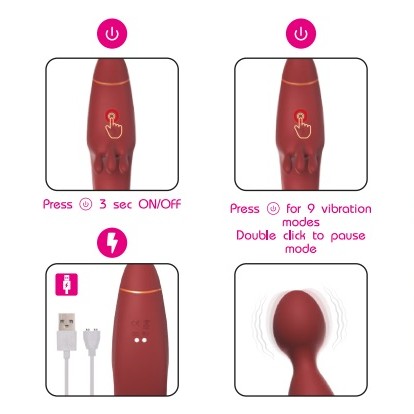 Adrien Lastic Fusion Triple Vibrator - Rose