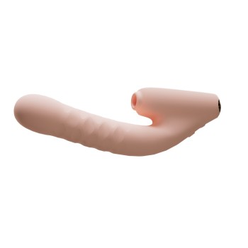 Qingnan Thrusting Vibrator w Suction #7 - Flesh Pink