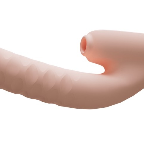 Qingnan Thrusting Vibrator w Suction #7 - Flesh Pink