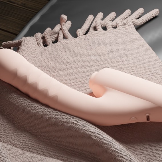 Qingnan Thrusting Vibrator w Suction #7 - Flesh Pink