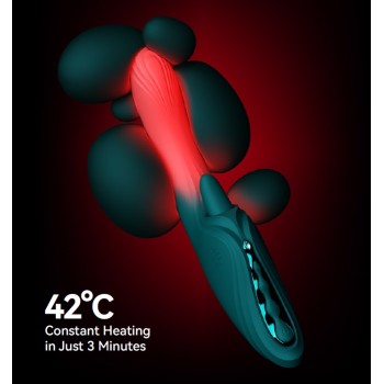 Zalo Ares APP Heating Vibrator - Turquoise Green