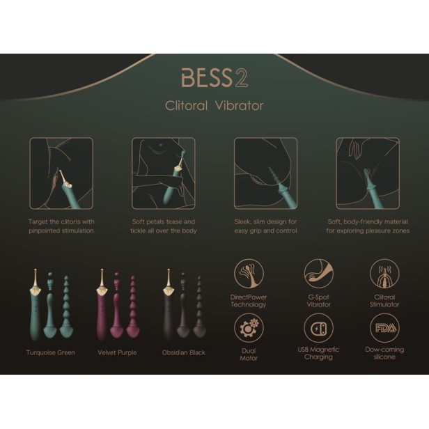 Zalo Bess 2 Heating Dual Vibrator - Obsidian Black