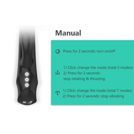 Drywell Rotating & Thrusting Rabbit Vibrator - Black