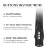 Drywell Rotating & Thrusting Rabbit Vibrator - Black