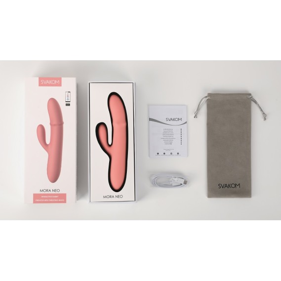 SVAKOM Mora Neo Interactive Rabbit Vibrator - Peach Pink