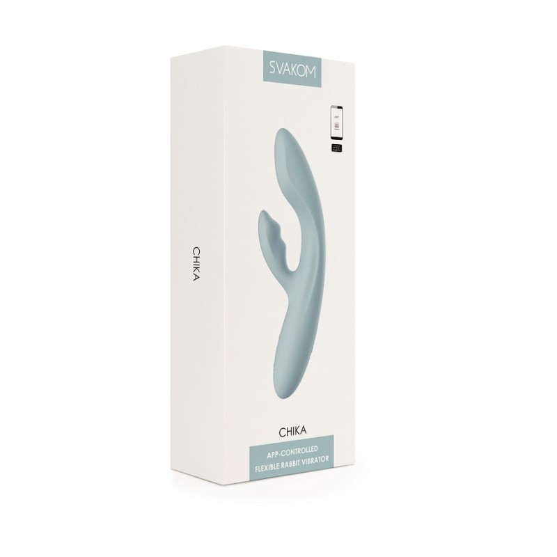 SVAKOM Chika APP Rabbit Vibrator - Turquoise Grey