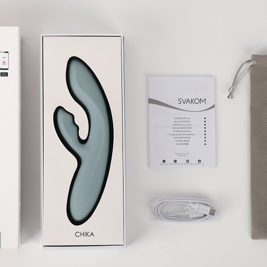 SVAKOM Chika APP Rabbit Vibrator - Turquoise Grey