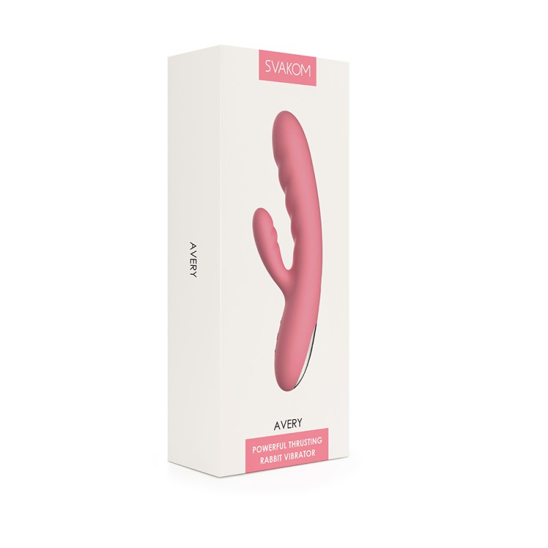 SVAKOM Avery Thrusting Rabbit Vibrator - Lilac