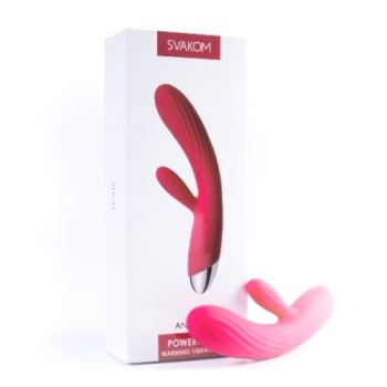 SVAKOM Angel Heating Rabbit Vibrator - Plum Red
