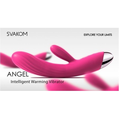 SVAKOM Angel Heating Rabbit Vibrator - Plum Red