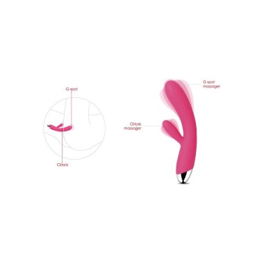 SVAKOM Angel Heating Rabbit Vibrator - Plum Red