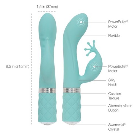 Pillow Talk Kinky Rabbit Vibe - Teal