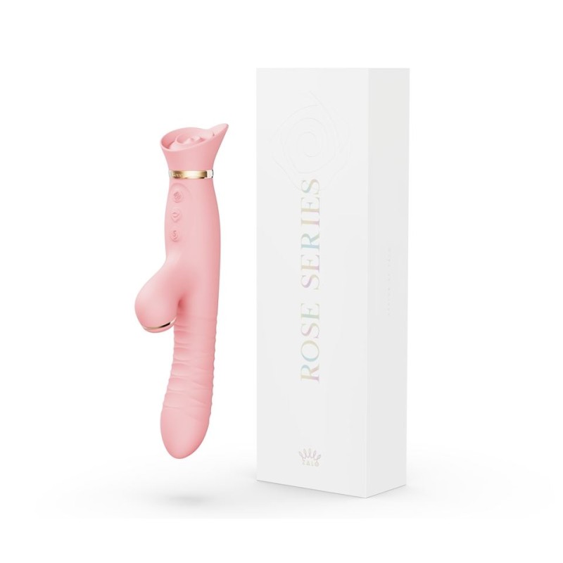 Zalo Rose Thruster Rabbit Vibrator - Strawberry Pink