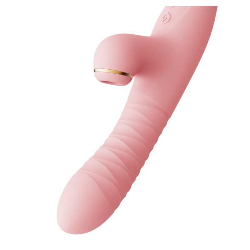 Zalo Rose Thruster Rabbit Vibrator - Strawberry Pink