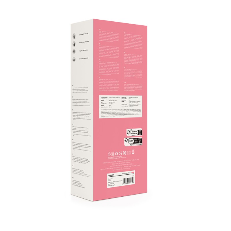 SVAKOM Avery Thrusting Rabbit Vibrator - Strawberry Pink