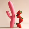 SVAKOM Avery Thrusting Rabbit Vibrator - Strawberry Pink