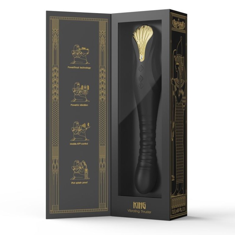 Zalo King APP Thrusting Vibrator - Obsidian Black