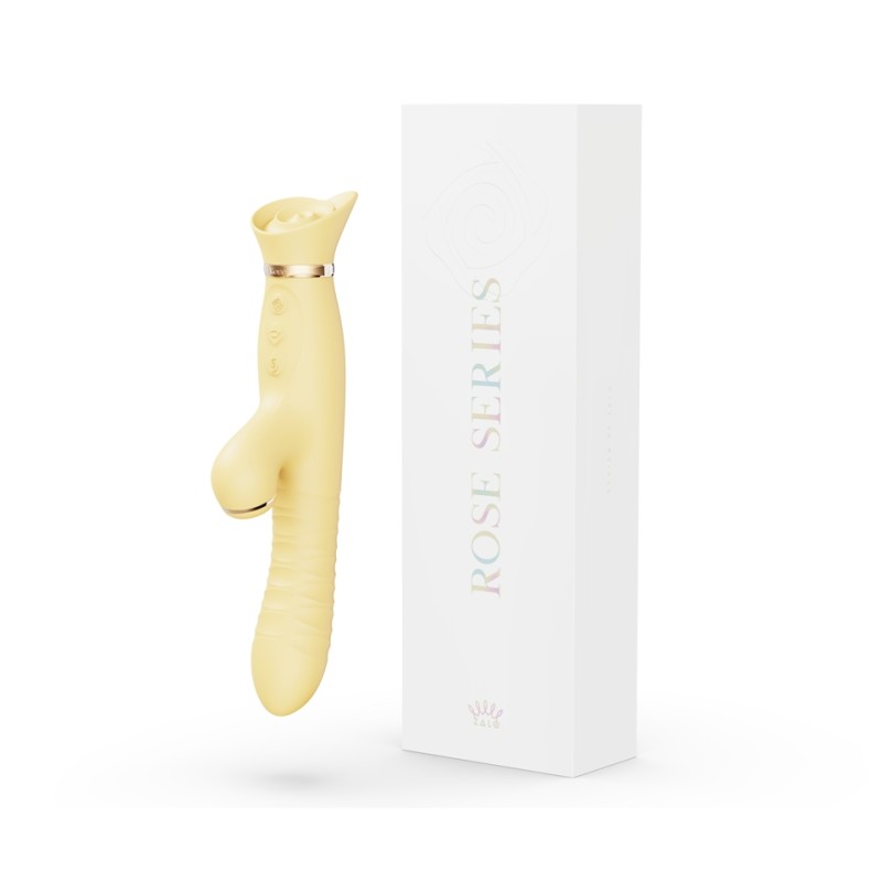 Zalo Rose Thruster Rabbit Vibrator - Lemon Yellow
