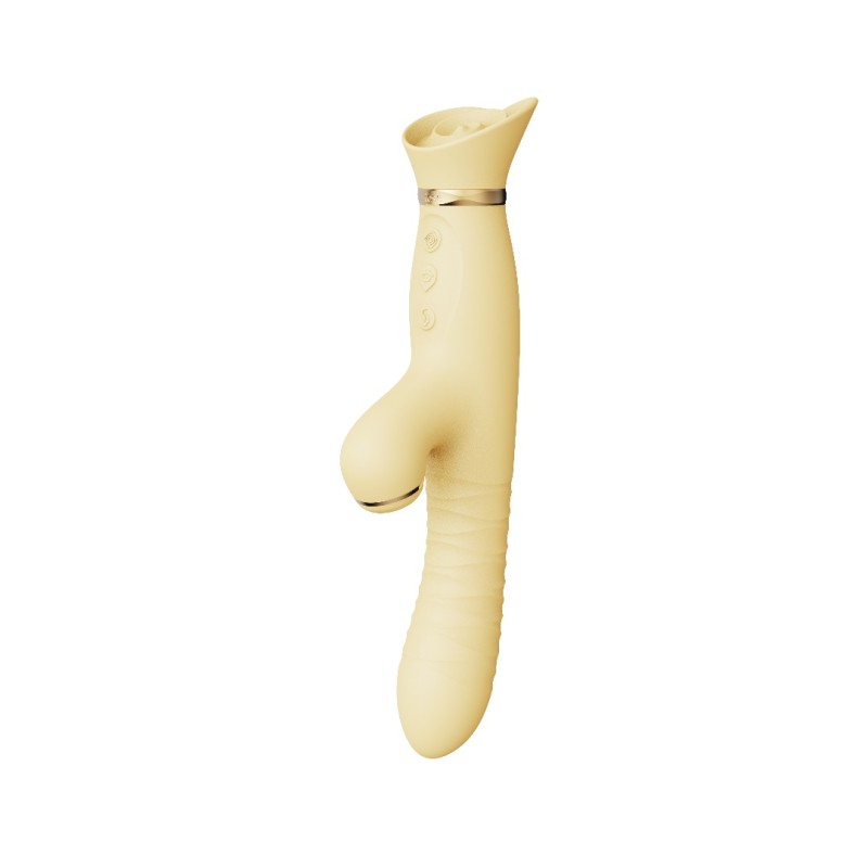 Zalo Rose Thruster Rabbit Vibrator - Lemon Yellow