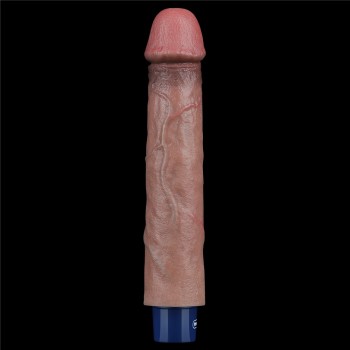 Lovetoy 9" Real Softee Vibro Dildo - Brown