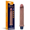 Lovetoy 9.5" Real Softee Vibro Dildo - Brown