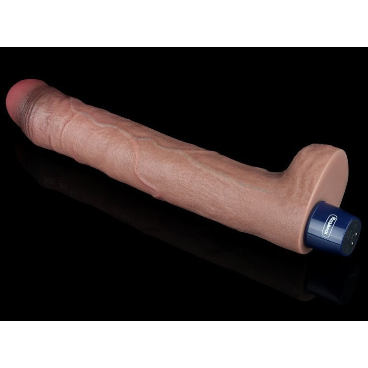 Lovetoy 10.5" Real Softee Vibro Dildo - Brown