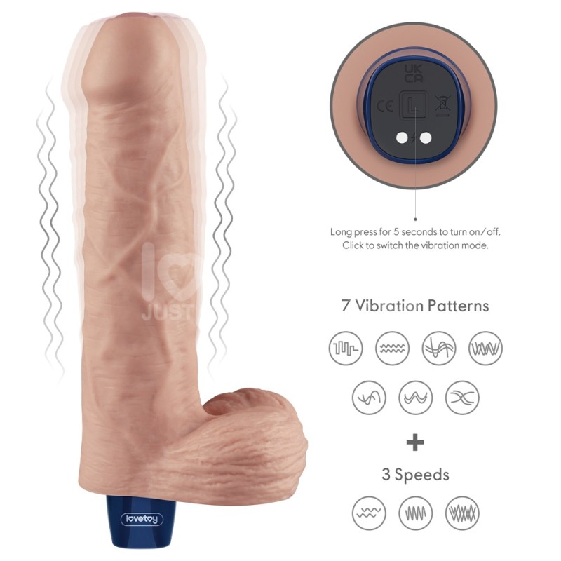 Lovetoy 9" Real Softee Vibro Dildo - Flesh