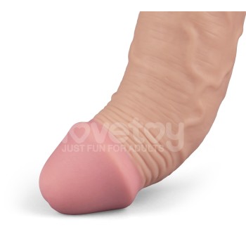 Lovetoy 9.5" Real Softee Vibro Dildo - Flesh