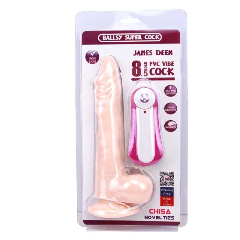Chisa James Deen 8.5″ Vibrating Dildo - Flesh