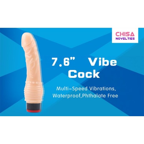 Chisa 7.6″ Vibe Cock TPE- Flesh